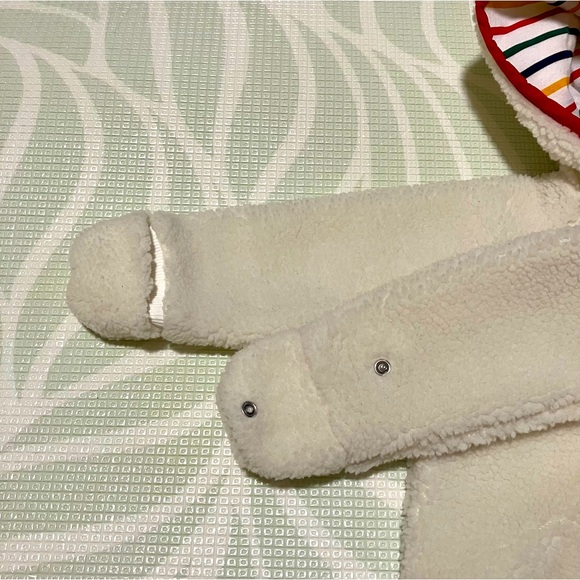 HBC Stripes 6-12 Months Faux Shearling Hooded Jacket with Foldover Cuffs - Picture 5 of 7